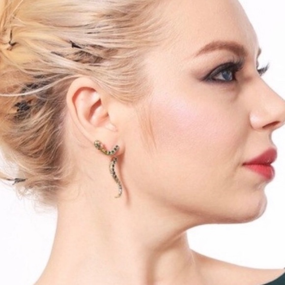 New Boutique Snake Rhinestone Unique Earrings - Picture 10 of 12